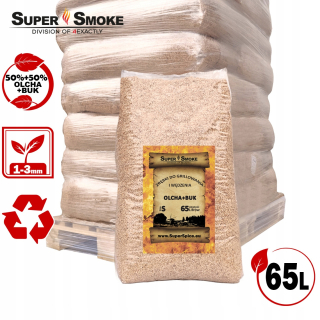 Super Smoke Smoke Drevené štiepky JALŠA+BUK KL-02 (1-3mm) S Borniak 65 litrov